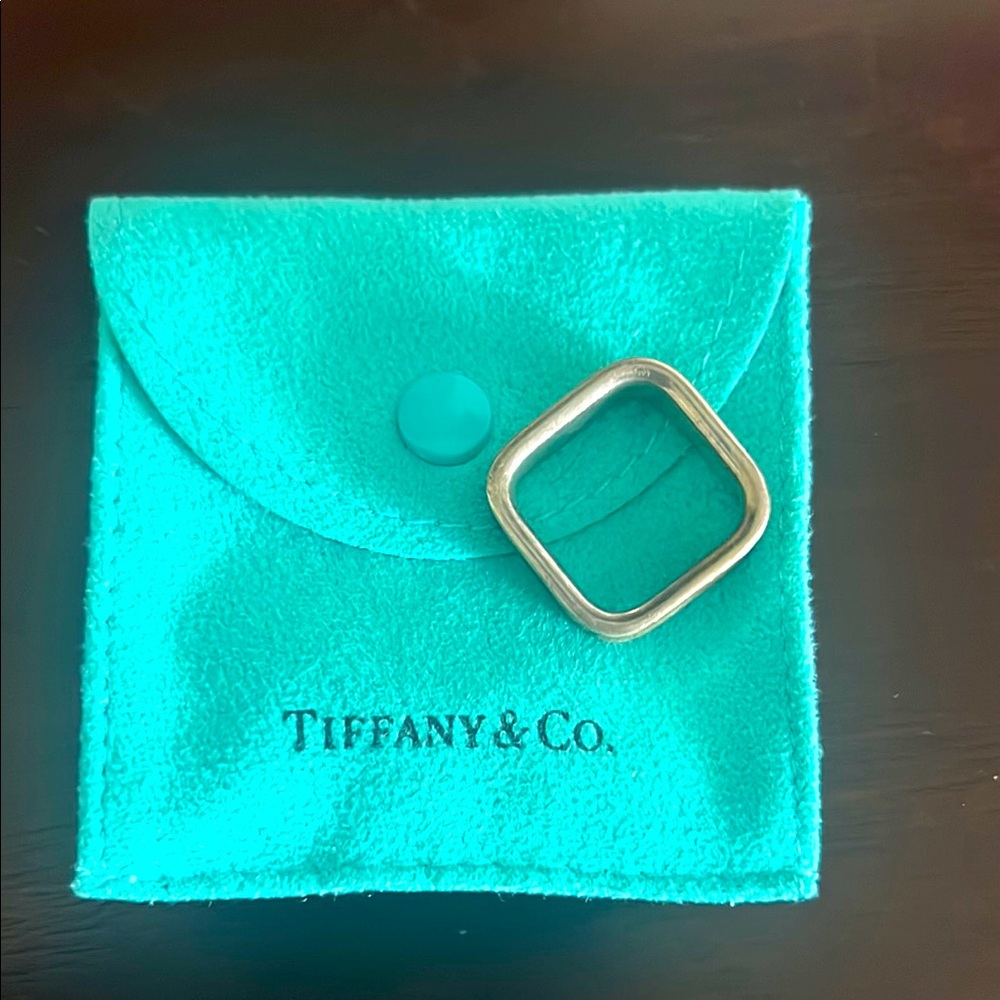 Tiffany & Co. Silver Square Ring with original Pouch